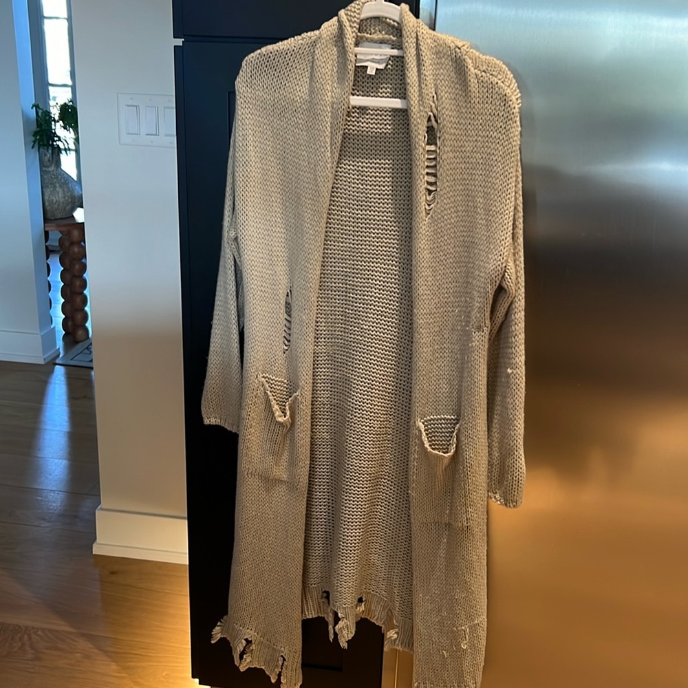 HAYDEN Los Angeles long distressed cardigan